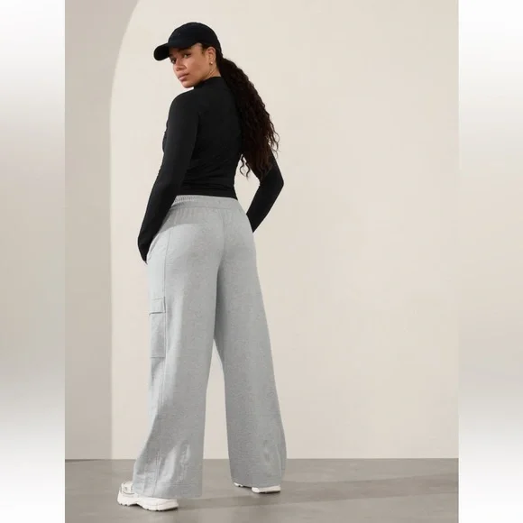 Retroterry Gray High Rise Wide Leg Cargo Pant. Petite Medium - Picture 6 of 9